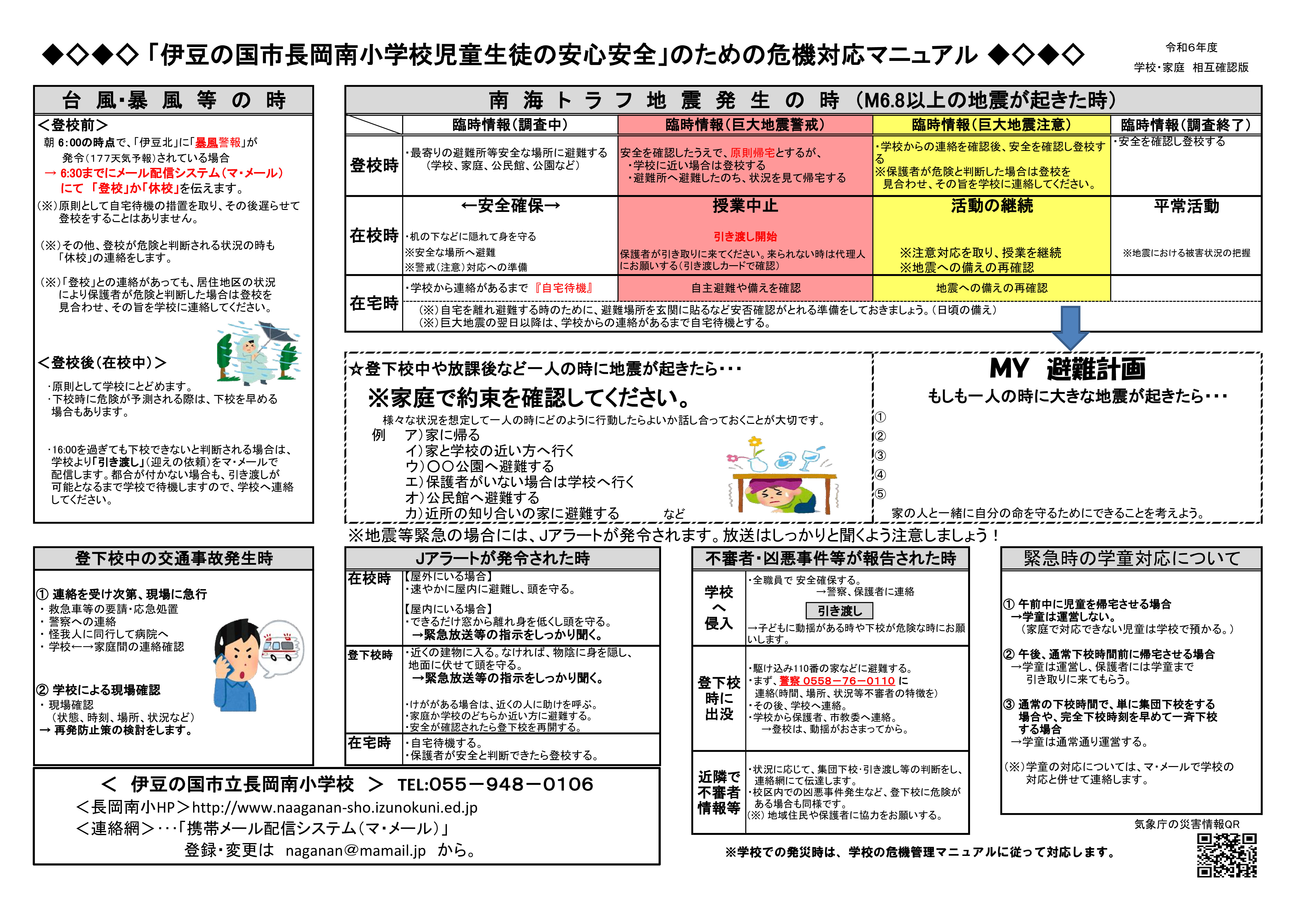 【長南小用】伊豆の国市立小中学校危機管理マニュアル（家庭保存R６年度版） 